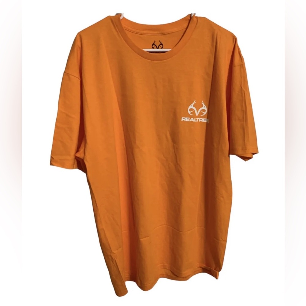 Realtree Men’s XL Pre Shrunk Orange Cotton Graphic Print T Shirt Camouflage New